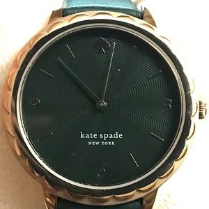 EUC Kate Spade 34mm Metro Green Scolloped Watch